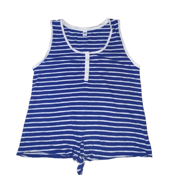 Old Navy Women’s Large Striped Blue White Tank Top - Picture 4 of 11